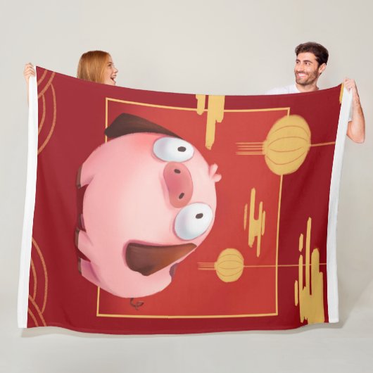 Beagle Pig_Pig Lover フリースブランケット (インサイチュ)