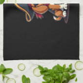 Beagle Pirate Costume Jolly Roger Flag Skull Cross キッチンタオル (折り畳み)