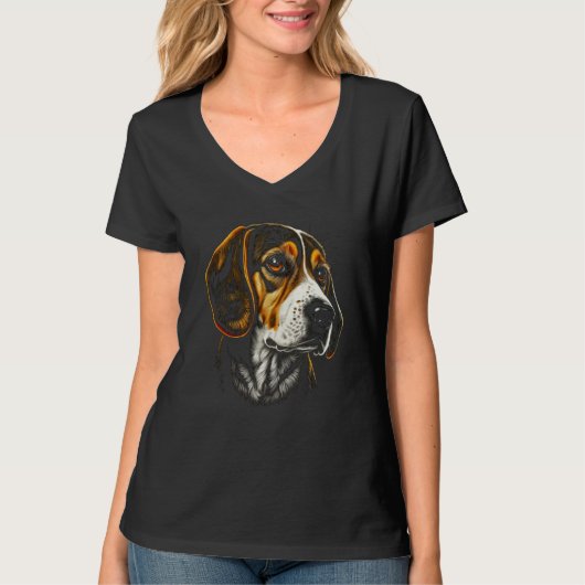 Beagle Portrait For Dog Owners Tシャツ (正面)