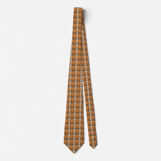 Beagle Portrait Necktie – Orange Dog Lover Gift ネクタイ (正面)