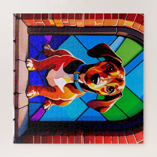 Beagle Portrait Standing ジグソーパズル (横)