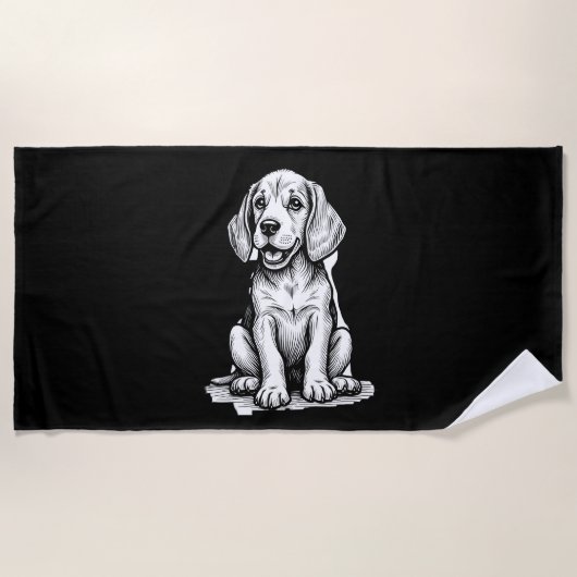 Beagle puppy adorable, family Animal lover Tank To ビーチタオル (正面)