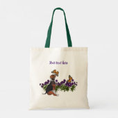 Beagle Puppy And Butterflies Personalized Animal  トートバッグ (裏面)