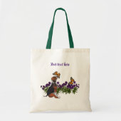 Beagle Puppy And Butterflies Personalized Animal  トートバッグ (正面)