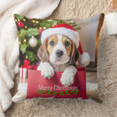Beagle Puppy Christmas Design, クッション (ブランケット)