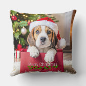 Beagle Puppy Christmas Design, クッション (裏面)