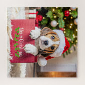 Beagle Puppy Christmas Design, ジグソーパズル (横)