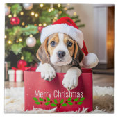 Beagle Puppy Christmas Design, タイル (正面)