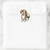 Beagle Puppy Dog Cartoon - Love Beagles Stickers スクエアシール (バッグ)