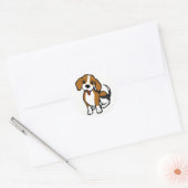Beagle Puppy Dog Cartoon - Love Beagles Stickers ラウンドシール (封筒)