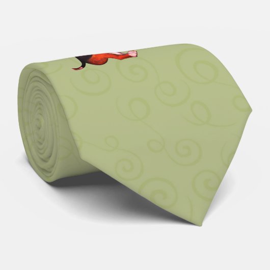 Beagle Puppy Smelling White Rose  ネクタイ (ロール)