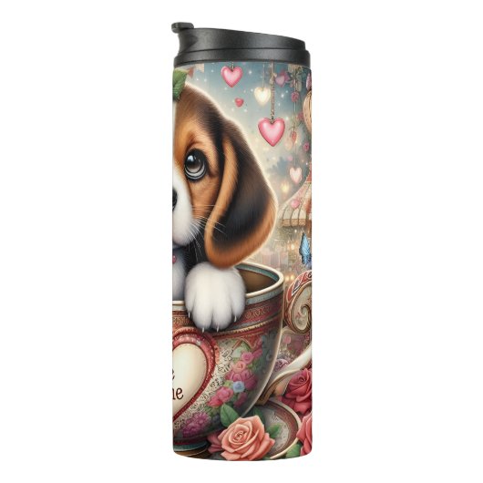 Beagle Puppy Teacup Be Mine Wrap タンブラー (回転右)