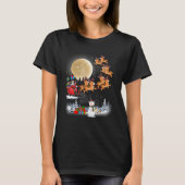Beagle Reindeer Santa Sleigh Christmas Dog Tシャツ (正面)