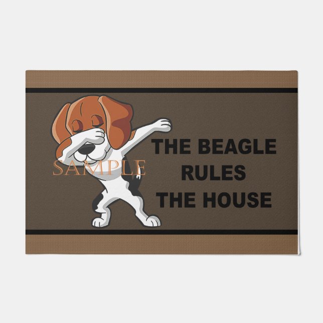 Beagle Rules The House Doormat、Beagles Lover ドアマット (正面)