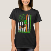 Beagle Saint Patrick's Day Dogs Lover American Fla Tシャツ (正面)