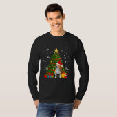 Beagle Santa Christmas Tree Light Pajama Dog Xmas Tシャツ (正面フル)