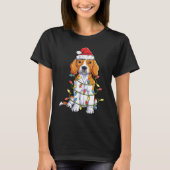 Beagle Santa Christmas Tree Lights Xmas  Boys Kids Tシャツ (正面)