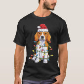 Beagle Santa Christmas Tree Lights Xmas  Boys Kids Tシャツ (正面)