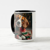 Beagle 'Santa Define Good'クリスマスコーヒーマグ マグカップ (正面左)