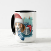 Beagle Santa 'Define Good' Christmas Coffee Mug マグカップ (正面左)