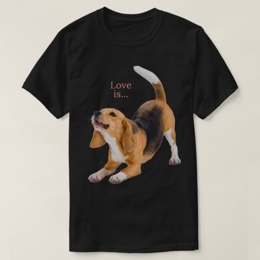 Beagle Shirt Beagles Tee Love Is Dog Mom Dad Puppy Tシャツ (デザイン正面)