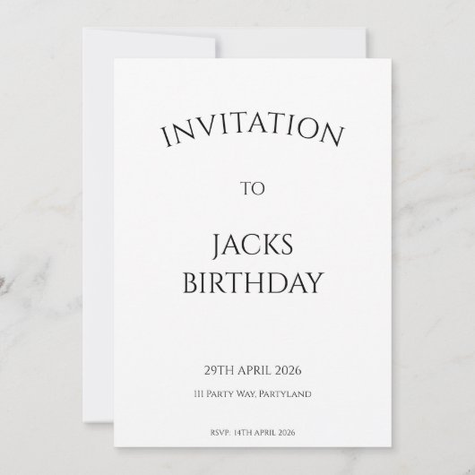 Beagle Sparkly Birthday 招待状 (裏面)