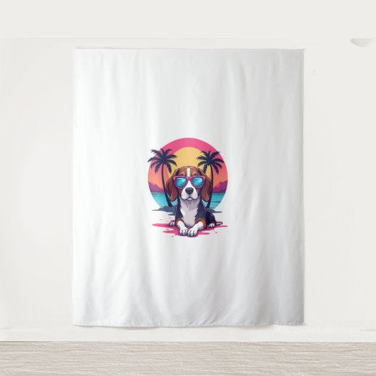 Beagle Sunset Background Shirt, Beagle Mom, Beagle タペストリー (正面)