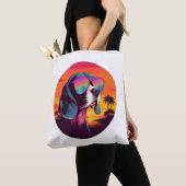 Beagle Sunset Background Shirt, Beagle Mom, Beagle トートバッグ (クローズアップ)