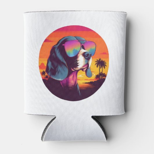 Beagle Sunset Background Shirt, Beagle Mom, Beagle 缶クーラー (正面)