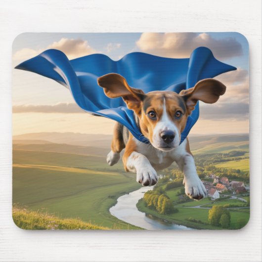 Beagle Superhero Mousepad マウスパッド (正面)