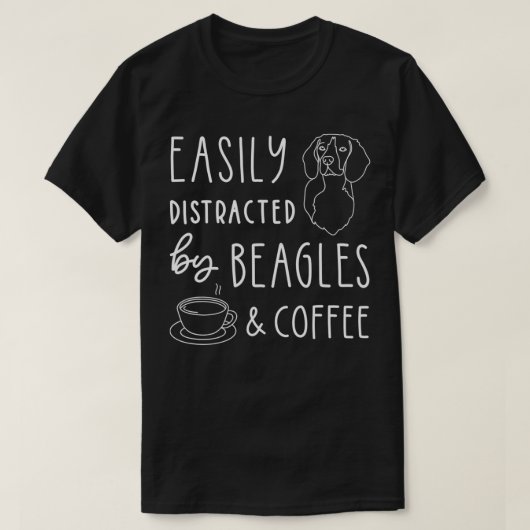 Beagle Tシャツ、Beagle Lover、Beagles & Coffee Tシャツ (デザイン正面)