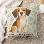 Beagle Throw Pillow Gift for Dog Lovers Floral Pet クッション (ブランケット)