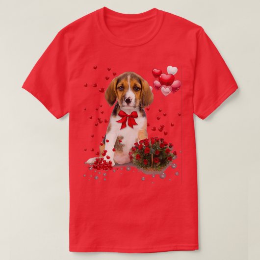 Beagle Valentines Day Funny Dog Lover Happy Valent Tシャツ (デザイン正面)