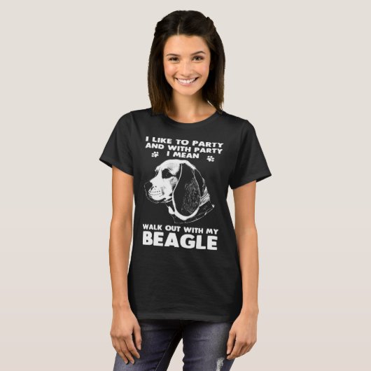 Beagle  Walk Out With My Beagle Dog Tシャツ (正面フル)