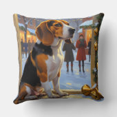 Beagle With Christmas Lights Holiday クッション (裏面)