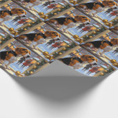 Beagle With Christmas Lights Holiday ラッピングペーパー (角)