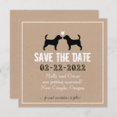 Beagles結婚式の日付を保存 招待状 (正面/裏面)