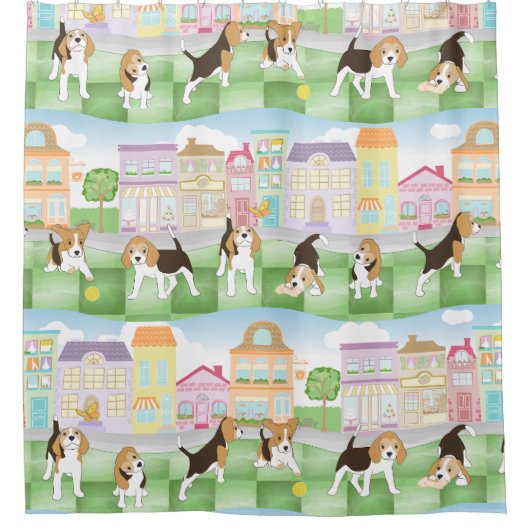 Beagles シャワーカーテン (正面)