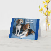 **BEAGLES**非常にハッピーバースデー** カード (黄色い花)