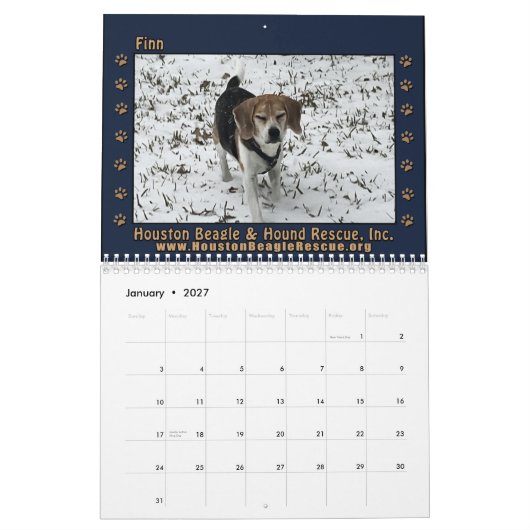 Beagles and Buddies 2026 Calendar カレンダー (1月 2027)