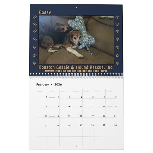 Beagles Beagles Wall calendar 2026 カレンダー (2月 2026)