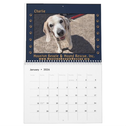 Beagles Beagles Wall calendar 2026 カレンダー (1月 2026)