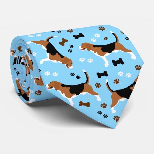 Beagles Dog Beagle Hound Blue Pattern ネクタイ (ロール)