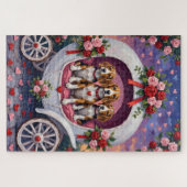 Beagles Dog Valentine's Day  ジグソーパズル (横)