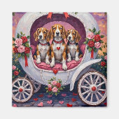 Beagles Dog Valentine's Day  マグネット (正面)
