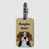 Beagles Rule – マンガの荷物タグ ラゲッジタグ (正面縦)