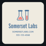 Beaker & Test Tube Scienceをテーマにしたビジネス スクエアシール<br><div class="desc">試験管とビーカーの可愛いスケッチとビジネステッカー。</div>