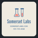 Beaker & Test Tube Scienceをテーマにしたビジネス スクエアシール<br><div class="desc">試験管とビーカーの可愛いスケッチとビジネステッカー。</div>