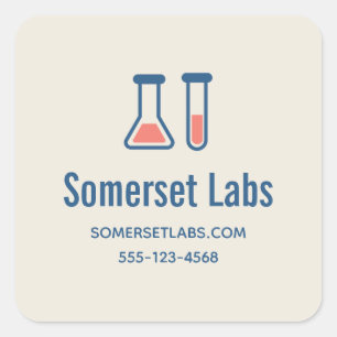Beaker & Test Tube Scienceをテーマにしたビジネス スクエアシール
