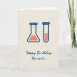 Beaker & Test Tube Scienceをテーマにした誕生日 カード<br><div class="desc">試験管とビーカーのかわいいスケッチのグリーティングカード。科学愛好家に最適。</div>